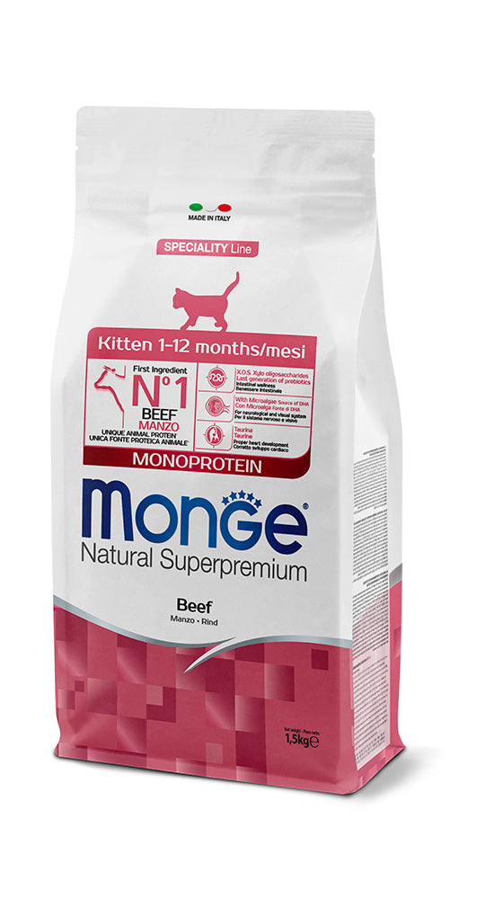 Monge Natural Superpremium Kitten Monoprotein Manzo 1,5 kg Monge Natural Superpremium Kitten Monoprotein Manzo 1,5 kg